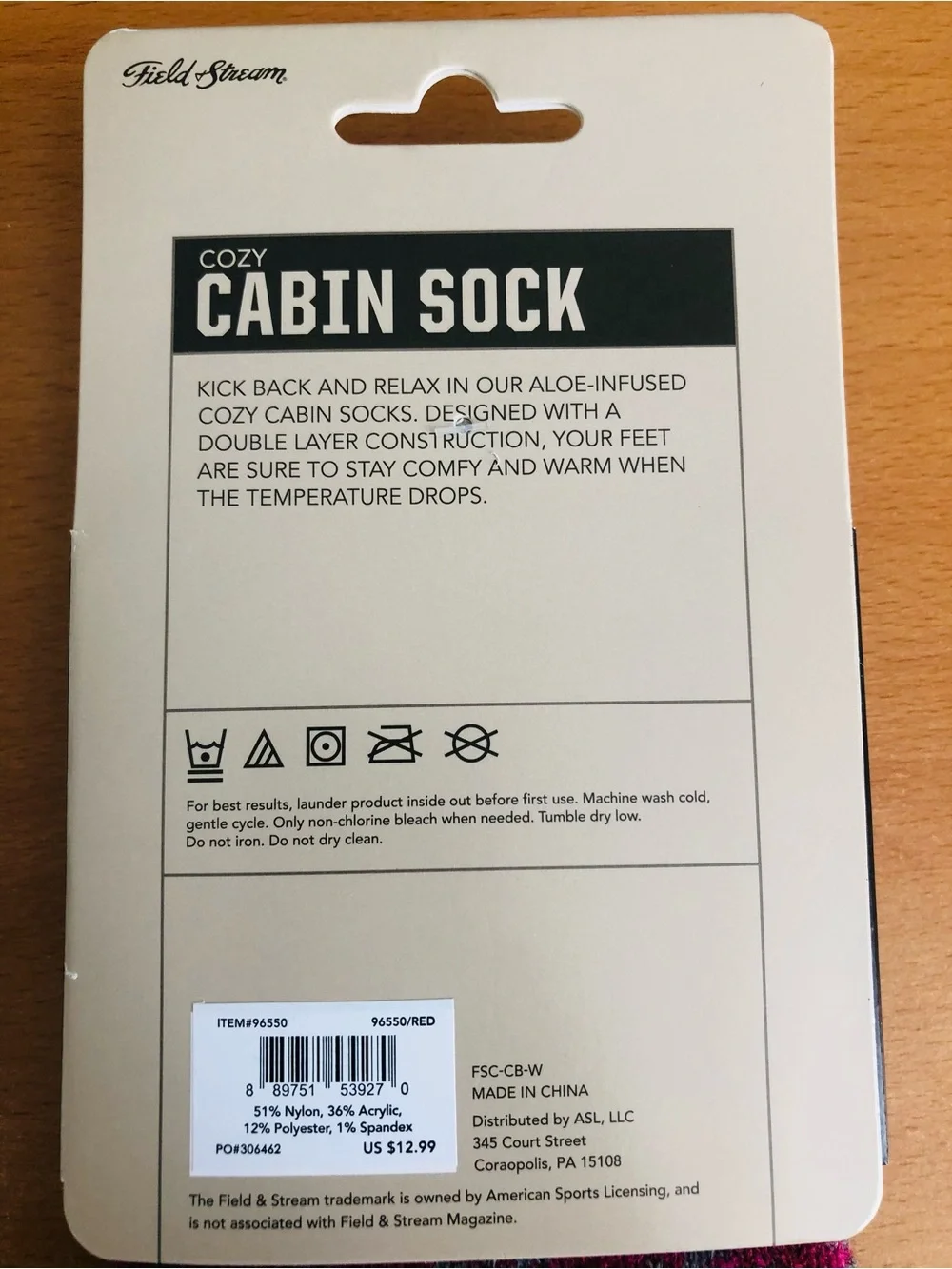 Field & Stream Cabin Socks - Gray, White & Green Pattern